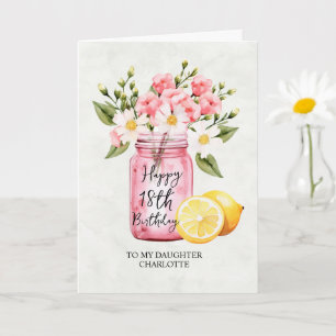Jar Pink Blume Jubiläum 18. Geburtstag Gruß Karte