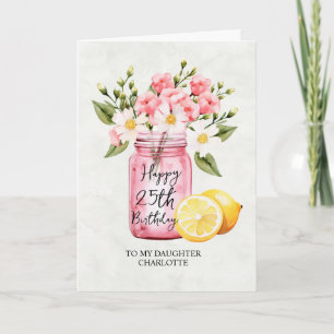 Jar Pink Blume Jubiläum 25. Geburtstag Jar Pink Gr Karte