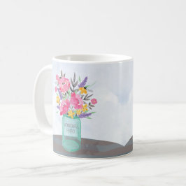 Jar Vase am Tag der Mutter mit Blume Kaffeetasse