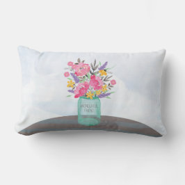 Jar Vase am Tag der Mutter mit Blume Lendenkissen