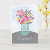 Jar Vase zum Geburtstag des Ehemannes mit Blume Karte (Gelbe Blume)