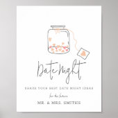 Jar with Heart Brautparty Date Night Jar Sign Poster (Vorne)