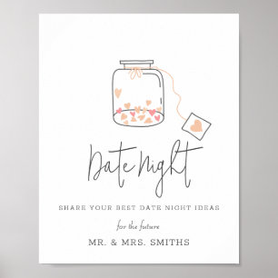Jar with Heart Brautparty Date Night Jar Sign Poster