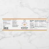 Jar Wraparound Label "White Minimalistisch Bee Hon Wasserflaschenetikett (Einzelnes Label)