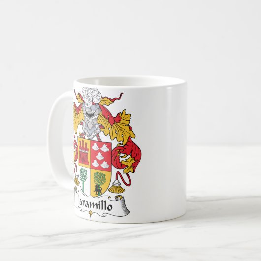 Jaramillo Familienwappen Kaffeetasse (Vorderseite Links)