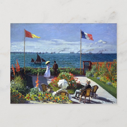 Jardin à Sainte-Adresse von Claude Monet Postkarte (Vorderseite)