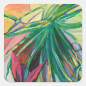 Jardin Abstracto I Quadratischer Aufkleber (Vorderseite)