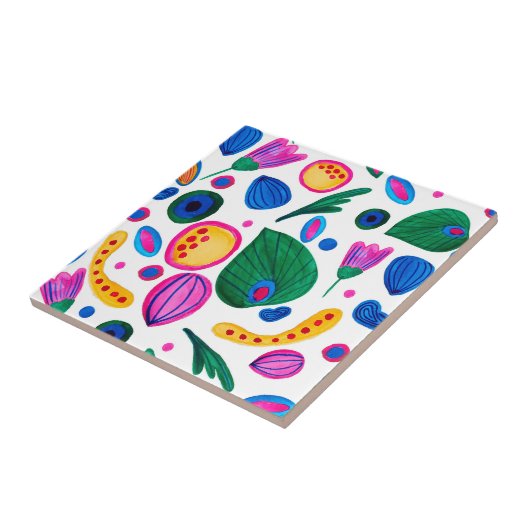 Jardín Botánico Abstracto Boho Maximalist Fliese (Seite)