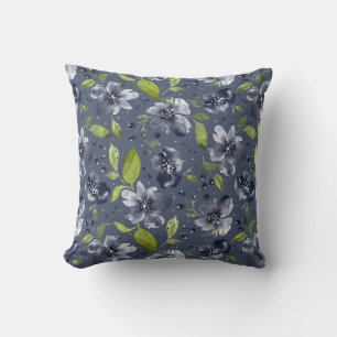 Jardin Calme Boho Floral-Hellgrau&Grün-Mittelgrau Kissen