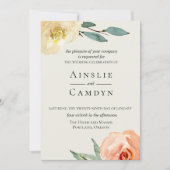 Jardin De Fleurs Emerald Wedding Einladung (Vorderseite)