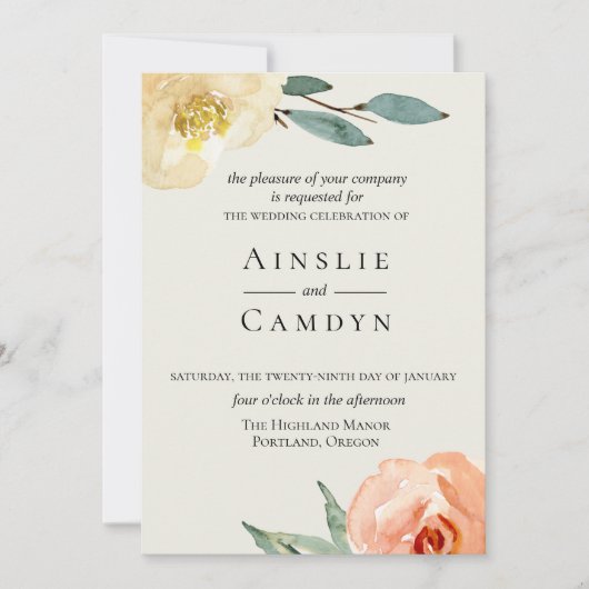 Jardin De Fleurs Emerald Wedding Einladung (Vorderseite)