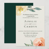Jardin De Fleurs Emerald Wedding Einladung (Vorne/Hinten)