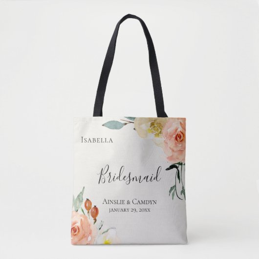 Jardin De Fleurs Personalisiert Bridesmaid Tasche (Vorderseite)