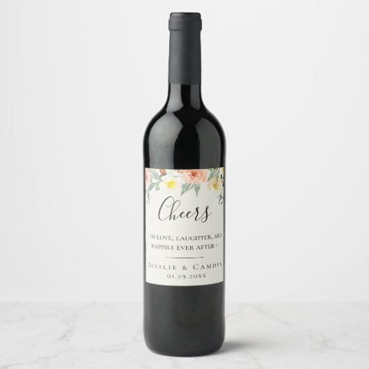Jardin De Fleurs Personalisiert Wine Label Weinetikett (Vorderseite)