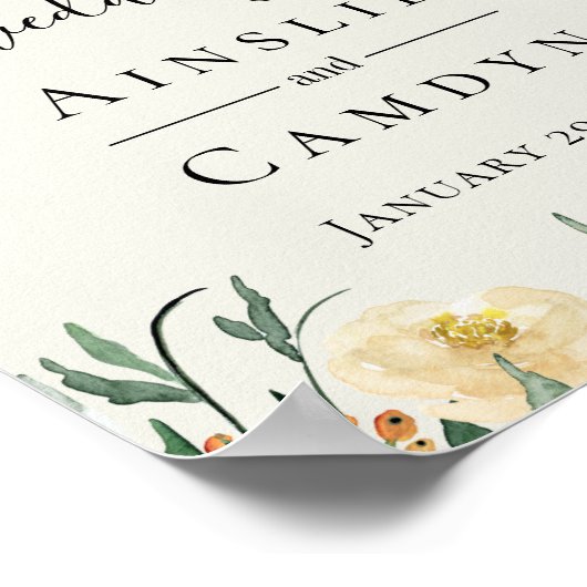 Jardin De Fleurs Wedding Welcome Poster (Ecke)