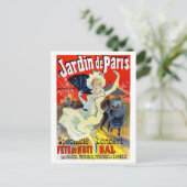 Jardin de Paris France Vintage Poster restauriert Postkarte (Stehend Vorderseite)