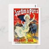 Jardin de Paris France Vintage Poster restauriert Postkarte (Vorne/Hinten)