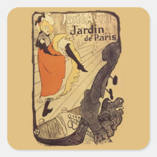 Jardin de Paris - Toulouse-Lautrec Quadratischer Aufkleber