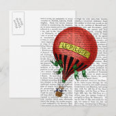 Jardin De Tuileries Hot Air Ballon Postkarte (Vorne/Hinten)