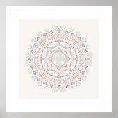 Jardin Floral Mandala Art Print - Orchid Poster (Vorne)