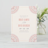 Jardin Mandala Save the Date Card - Coral (Stehend Vorderseite)