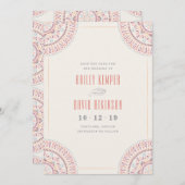 Jardin Mandala Save the Date Card - Coral (Vorne/Hinten)