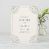 Jardin Mandala Save the Date Card - Türkis (Stehend Vorderseite)
