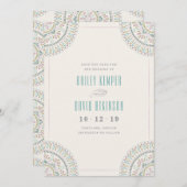 Jardin Mandala Save the Date Card - Türkis (Vorne/Hinten)