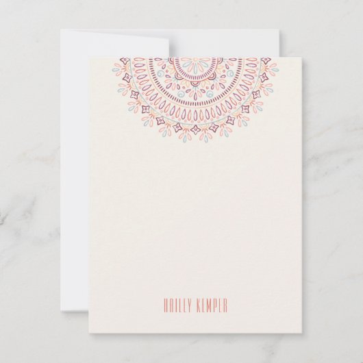 Jardin Mandala Stationery - Coral Einladung (Vorderseite)