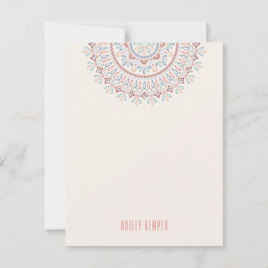 Jardin Mandala Stationery - Lachs Einladung (Vorderseite)