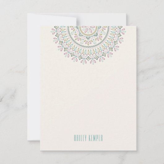 Jardin Mandala Stationery - Türkis Einladung (Vorderseite)