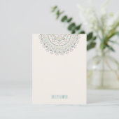 Jardin Mandala Stationery - Türkis Einladung (Stehend Vorderseite)