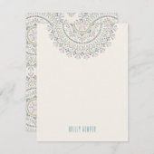 Jardin Mandala Stationery - Türkis Einladung (Vorne/Hinten)