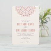 Jardin Mandala Wedding Invitation - Coral Einladung (Stehend Vorderseite)