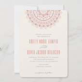 Jardin Mandala Wedding Invitation - Coral Einladung (Vorderseite)
