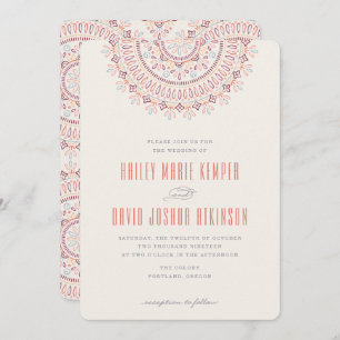 Jardin Mandala Wedding Invitation - Coral Einladung