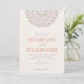Jardin Mandala Wedding Invitation - Lachs Einladung (Stehend Vorderseite)