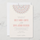 Jardin Mandala Wedding Invitation - Lachs Einladung (Vorderseite)