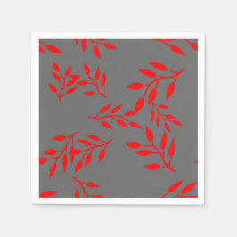 Jardin Paper Napkins Red auf Grau Serviette