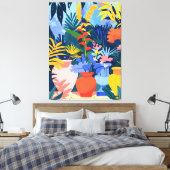 Jardín Tropical en Estilo Favista: Arte Colorido. Leinwanddruck (Insitu (Schlafzimmer))