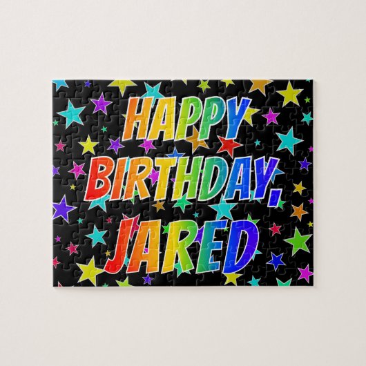 "JARED" First Name, Fun "HAPPY BIRTHDAY" Puzzle (Horizontal)
