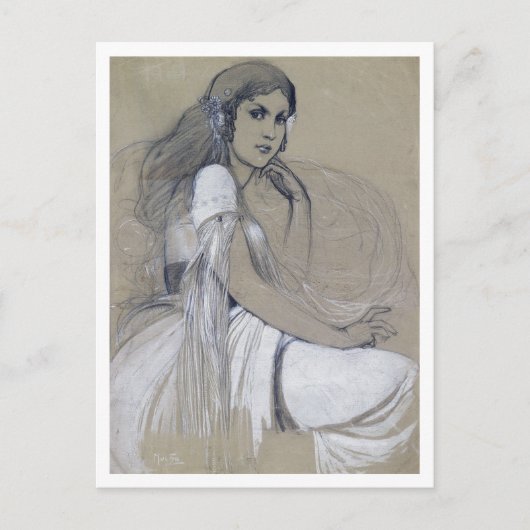 Jaroslava Muchova, Alphonse Mucha Postkarte (Vorderseite)