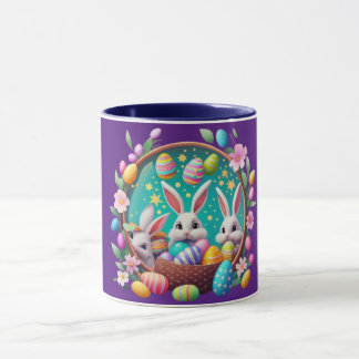 jarra con un lindo conejo de pascua. tasse