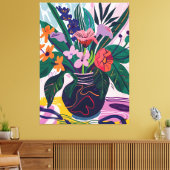 Jarrón con Flores: Arte Favista Estilo Matisse. Leinwanddruck (Insitu (Wohnzimmer))