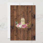Jars Engagement Party Rustic Wood Floral Einladung (Rückseite)