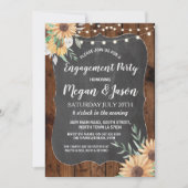 Jars Engagement Party Rustic Wood Sunflower Einlad Einladung (Vorderseite)