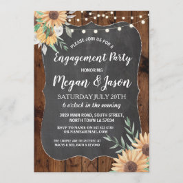 Jars Engagement Party Rustic Wood Sunflower Einlad Einladung