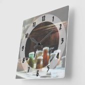 Jars mit bunten Gemüse Quadratische Wanduhr (Winkel)