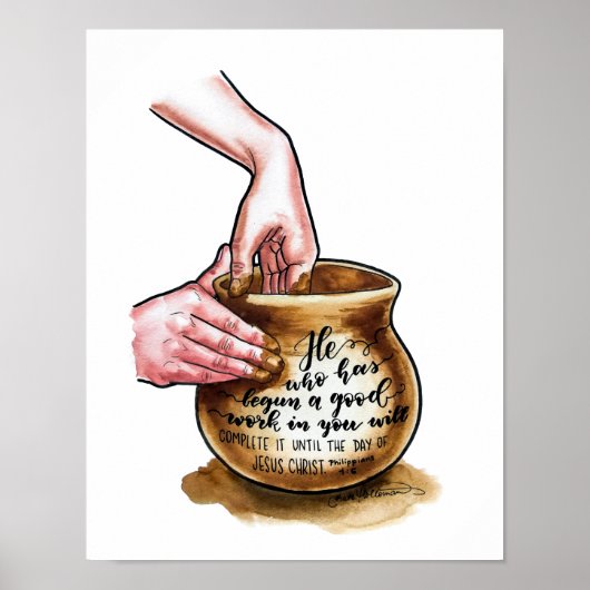 Jars of Clay - Potter wirft eine Vase - Aquarell Poster (Vorne)