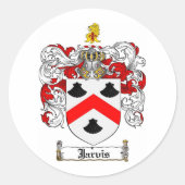 JARVIS-FAMILIENWAPPEN - WAFFENSCHUTZMUSTER RUNDER AUFKLEBER (Vorderseite)
